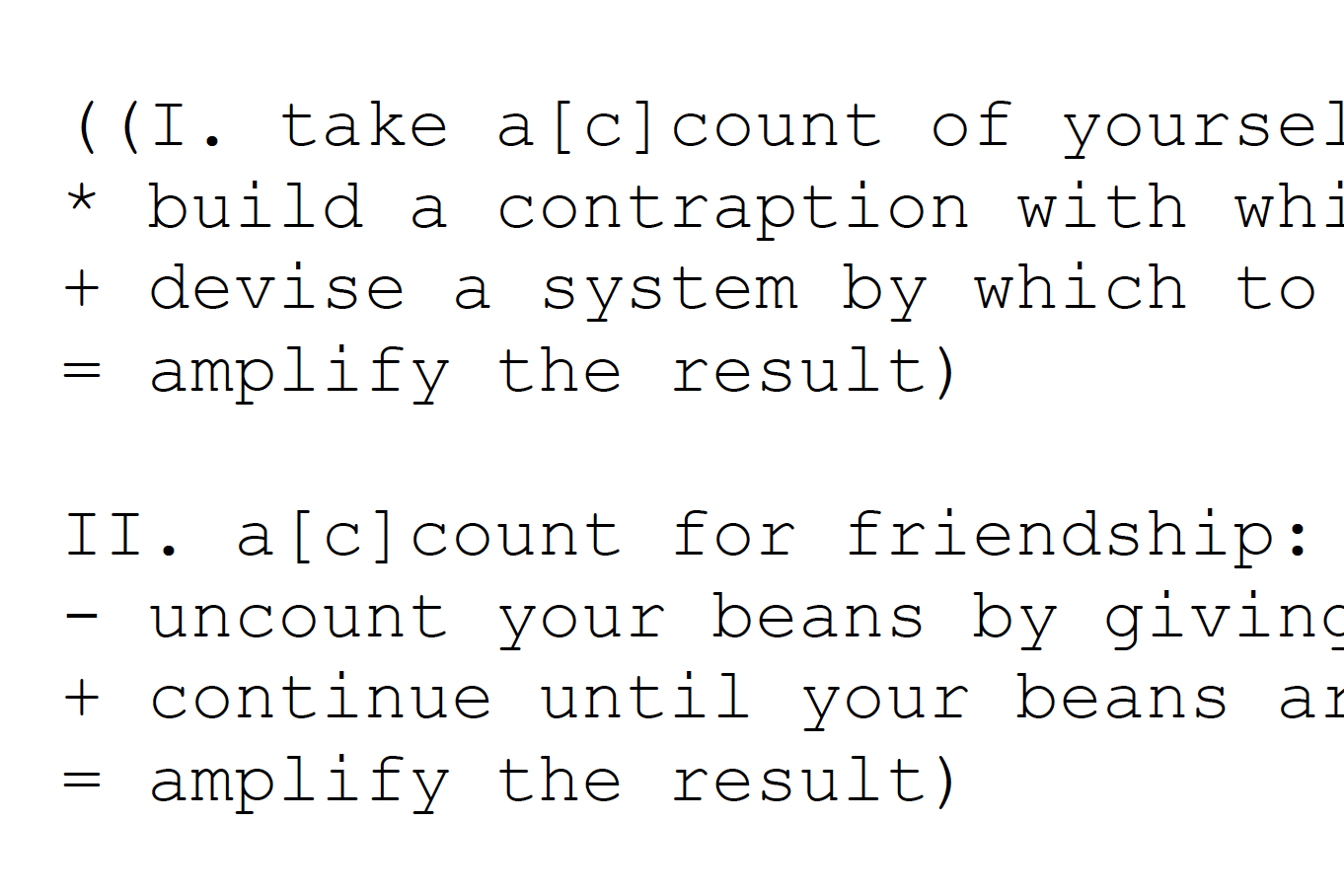 bean counting (for alison knowles) seth cluett